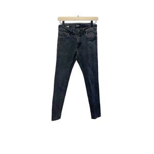 Jack & Jones Womens Glenn Slim Skinny Jeans Black Pockets Dark Wash Low Rise 28